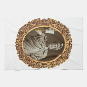 Roman Renaissance Emperor Portrait Holding Coffee  Tea Towel
