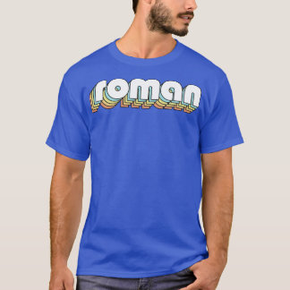 Roman Retro Rainbow Typography Faded Style T-Shirt