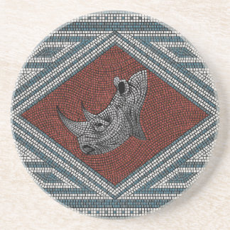 Roman Rhino Mosaic Coaster