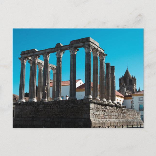 Roman Ruins in Evora Portugul Postcard (Front)