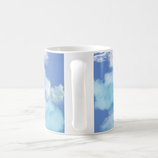 Roman sculpture blue clouds coffee mug (Handle)