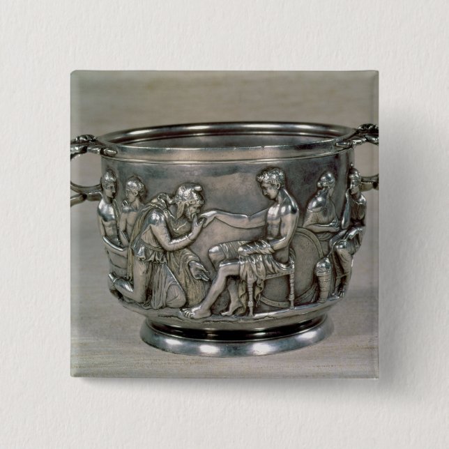 Roman silver-gilt drinking cup 15 cm square badge (Front)