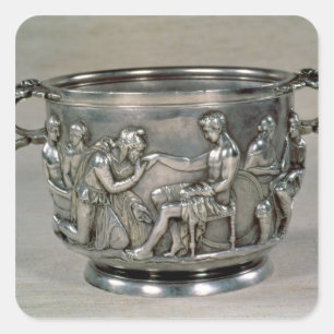 Roman silver-gilt drinking cup square sticker