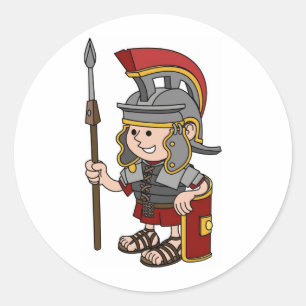 Roman soldier classic round sticker