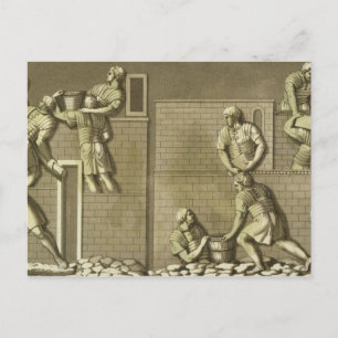 Roman soldiers building a fort, plate 21 from 'Le Postcard