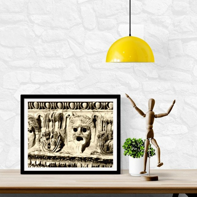 Roman Stone Carved Drama Faces Photo Print (Creator Uploaded)