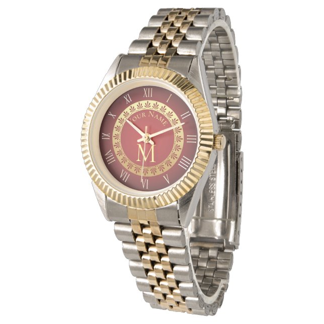 Roman Style Custom Monogram Watch (Angled)