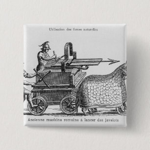 Roman war machine for firing javelins 15 cm square badge