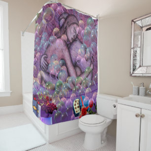 Romance - Bath Bubbles Abstract Shower Curtain