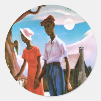 Romance by Thomas Hart Benton Classic Round Sticker