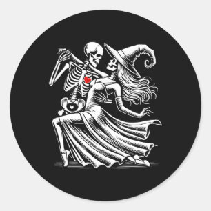 Romance Dance With Witch  Classic Round Sticker