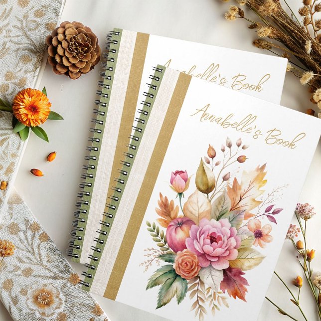 Romance Fall Bouquet Spiral Photo Notebook (Creator Uploaded)