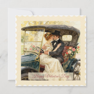 Romance in a Victorian Car – Valentine’s Day Card