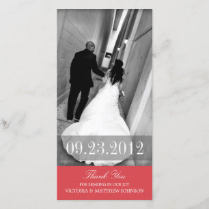 ROMANCE IN RED   WEDDING THANK YOU CARD