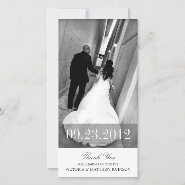 ROMANCE IN WHITE | WEDDING THANK YOU CARD (Front)