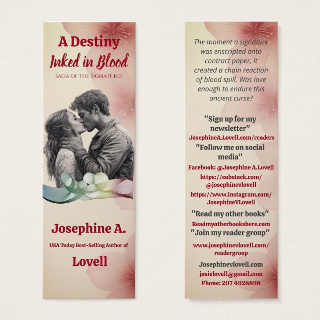 Romance Kiss Author's Promotional Materials (Front & Back)