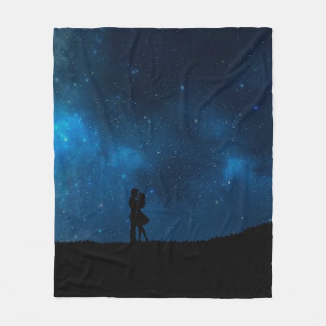 Romance love couple heart design fleece blanket (Front)