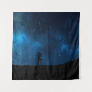 Romance love couple heart design tapestry