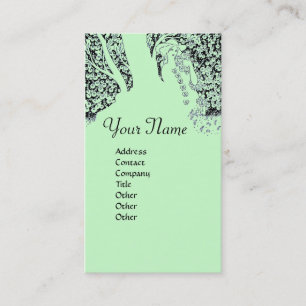 ROMANCE MONOGRAM , black and green Business Card