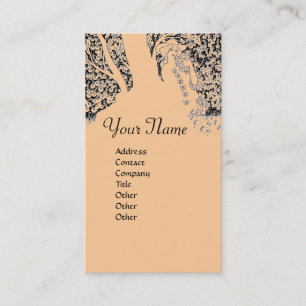 ROMANCE  MONOGRAM,black and pink Business Card