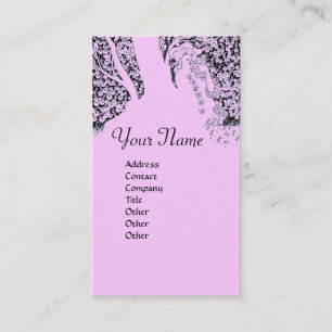 ROMANCE MONOGRAM , black and pink Business Card