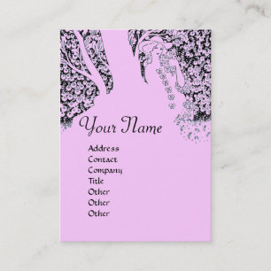 ROMANCE  MONOGRAM , black and pink Business Card