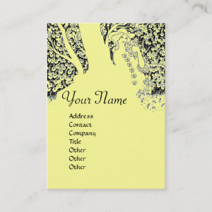 ROMANCE  MONOGRAM , black and yellow Business Card
