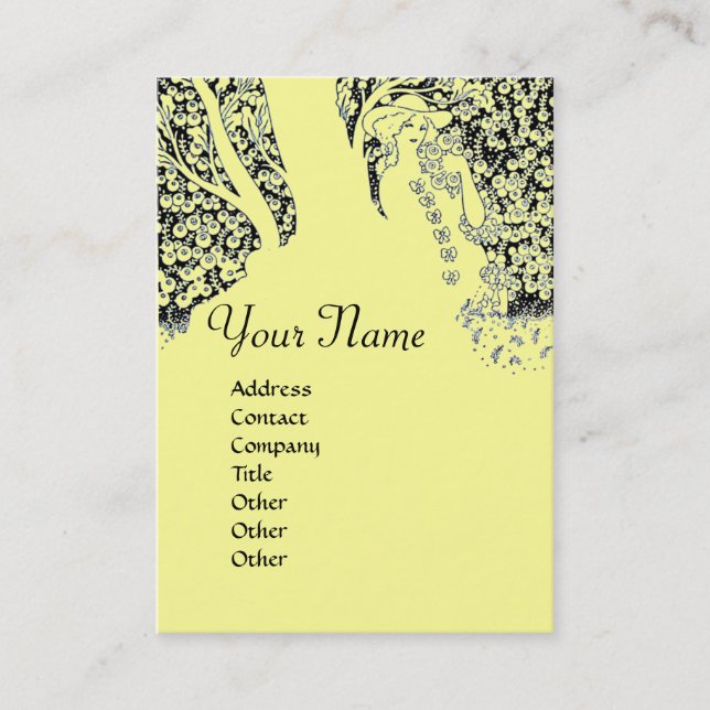 ROMANCE  MONOGRAM , black and yellow Business Card (Front)