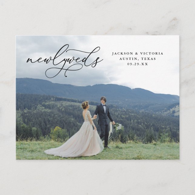 Romance Newlyweds Elopement Postcard (Front)