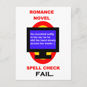 Romance Novel Spell Check Fail Funny Postcard
