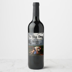 Romance Novel Style Wedding Wine Label