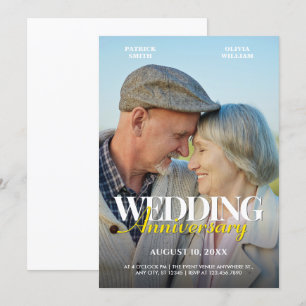 Romance photo wedding anniversary  invitation