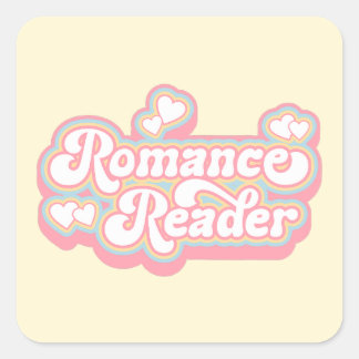 Romance Reader Pastel Retro Book Lover Quote Square Sticker