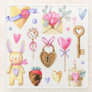 Romance Themed Glass Coaster