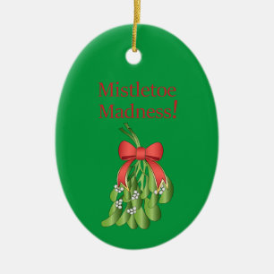 Romance Under the Mistletoe! on a Ceramic Tree Decoration