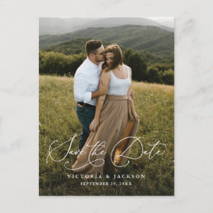 Romance Vertical Save the Date Postcard