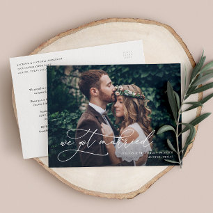 Romance We Got Married Elopement Postcard