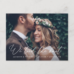 Romance We Tied the Knot Elopement Postcard