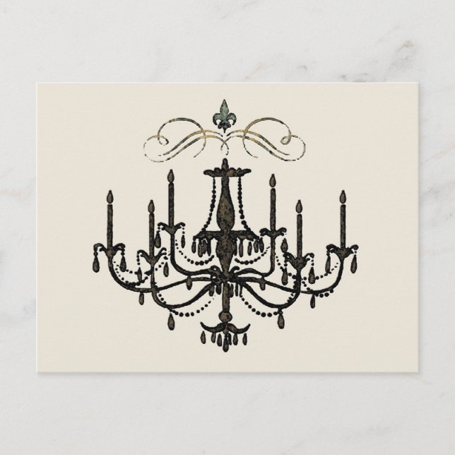 Romance with a Chandelier ~ Postcard Love Pink (Front)