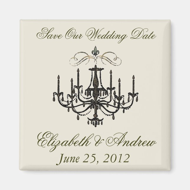 Romance with a Chandelier ~ Save the Date Love Magnet (Front)
