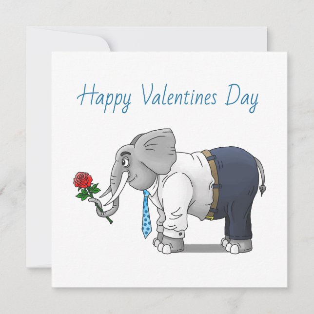 Romance with an Elephant Holiday Card (Front)