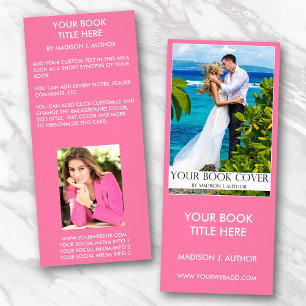 Romance Writer Book Cover   Author Photo Back Pink Rack Card