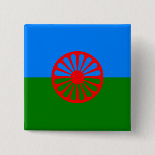 Romani Flag 15 Cm Square Badge