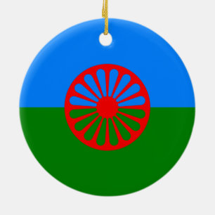 Romani Flag Ceramic Tree Decoration