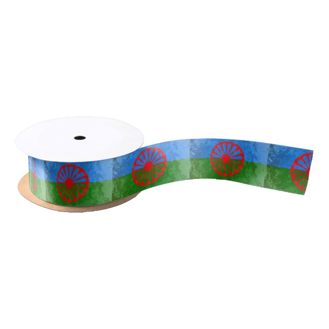 Romani flag satin ribbon (Spool)