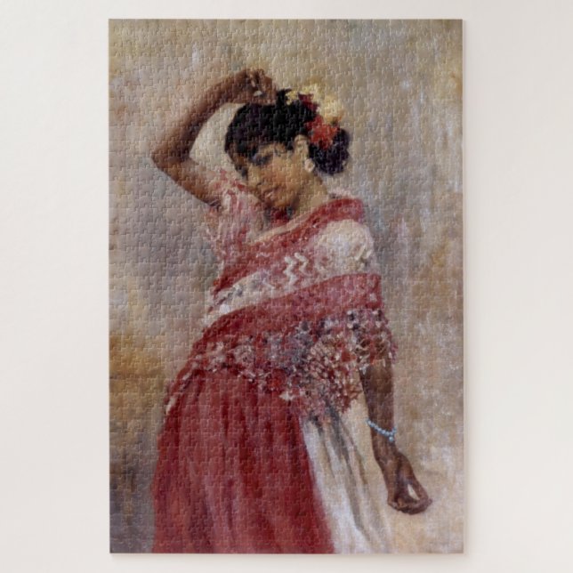 Romani Gypsy Woman Dancing (by Albert Edelfelt) Jigsaw Puzzle (Vertical)