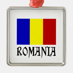 Romania and Romanian Flag Metal Tree Decoration