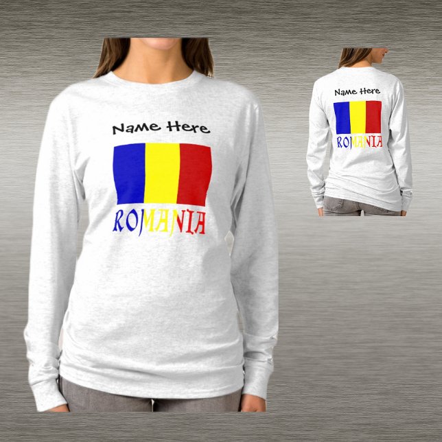 Romania and Romanian Flag Personalised Women's  T-Shirt (Creator Uploaded)