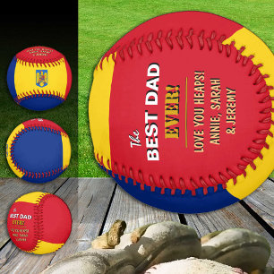 Romania Best Dad, patriotic Dads, Romanian Flag Baseball