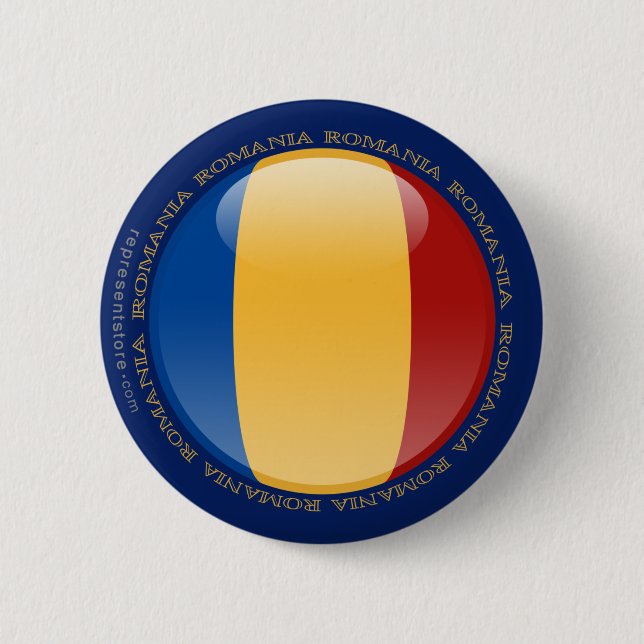 Romania Bubble Flag 6 Cm Round Badge (Front)